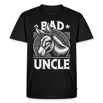Uncle Fmilie Great-Uncle Uncle's - Men's Premium Organic T-Shirt - black - Front - Nico (187cm)