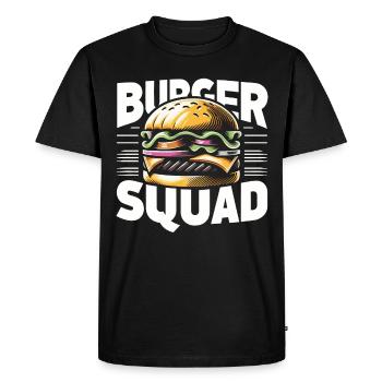 Burger Fast Food Hamburger Cheesburger Burgers - Men's Premium Organic T-Shirt - black - Front - Nico (187cm)