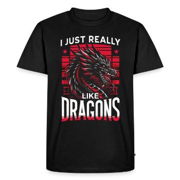 Dragon Mystique Dragon Fantaisie - T-shirt Premium bio Homme - noir - Devant - Nico (187cm)