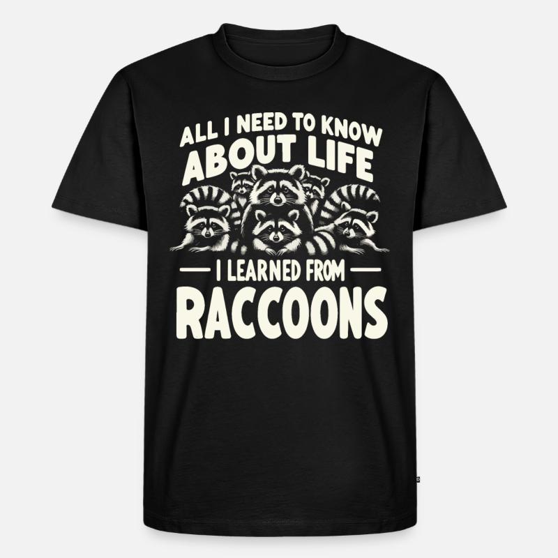 Waschbär - Männer Premium Bio T-Shirt - Schwarz