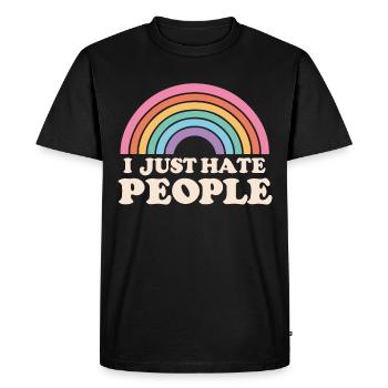 Funny, sarcasm, sarcastic humor, irony - Men's Premium Organic T-Shirt - black - Front - Nico (187cm)