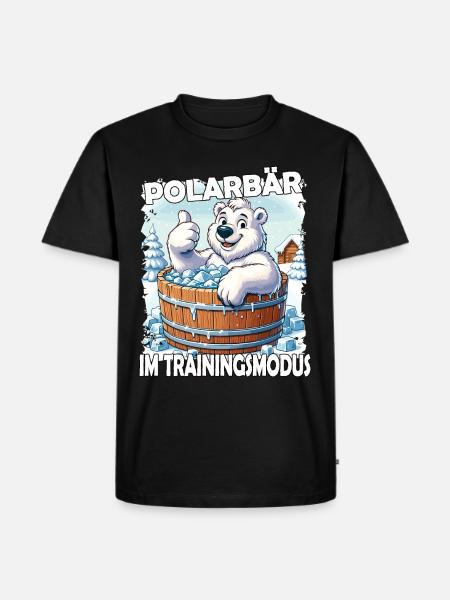 Eisbaden Winterbaden Lustig - Männer Premium Bio T-Shirt - Schwarz