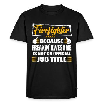 Pompier Freakin génial travail drôle - T-shirt Premium bio Homme - noir - Devant - Nico (187cm)