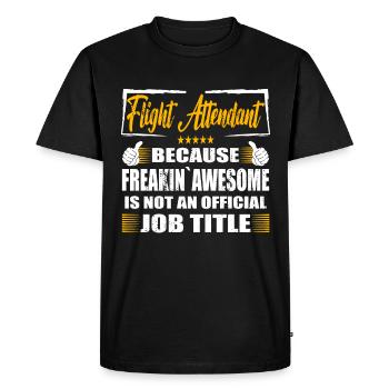 Agent de bord Freakin génial travail drôle - T-shirt Premium bio Homme - noir - Devant - Nico (187cm)