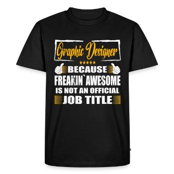 Graphiste Freakin Awesome Funny Job - T-shirt Premium bio Homme - noir - Devant - Nico (187cm)
