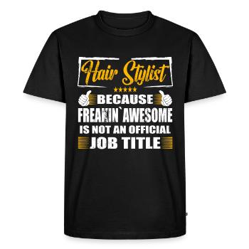 Coiffeur Freakin Awesome Funny Job - T-shirt Premium bio Homme - noir - Devant - Nico (187cm)