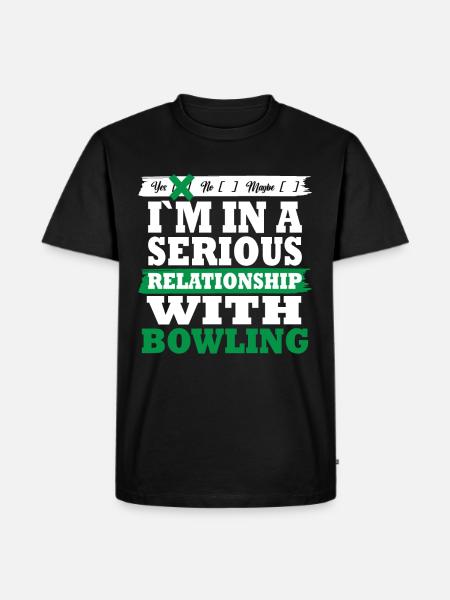 Bowling My serious relationship funny - Men's Premium Organic T-Shirt - black