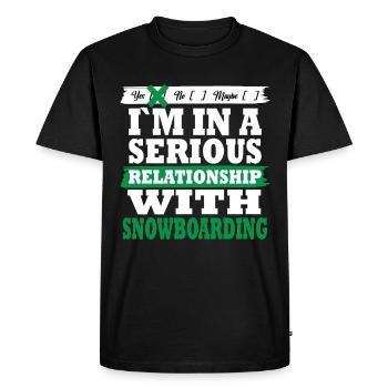 Snowboarding My serious relationship funny - Men's Premium Organic T-Shirt - black - Front - Nico (187cm)