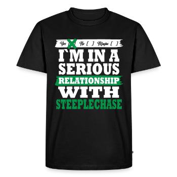 Steeplechase My serious relationship funny - Men's Premium Organic T-Shirt - black - Front - Nico (187cm)