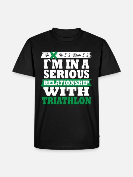 Triathlon My serious relationship funny - Men's Premium Organic T-Shirt - black
