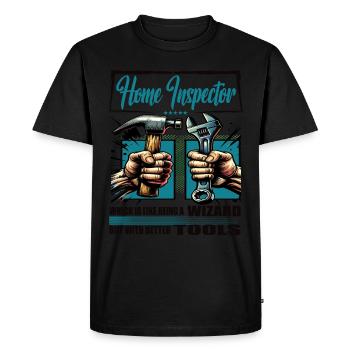 Inspecteur en bâtiment Profession Dire Travailleur - T-shirt Premium bio Homme - noir - Devant - Nico (187cm)