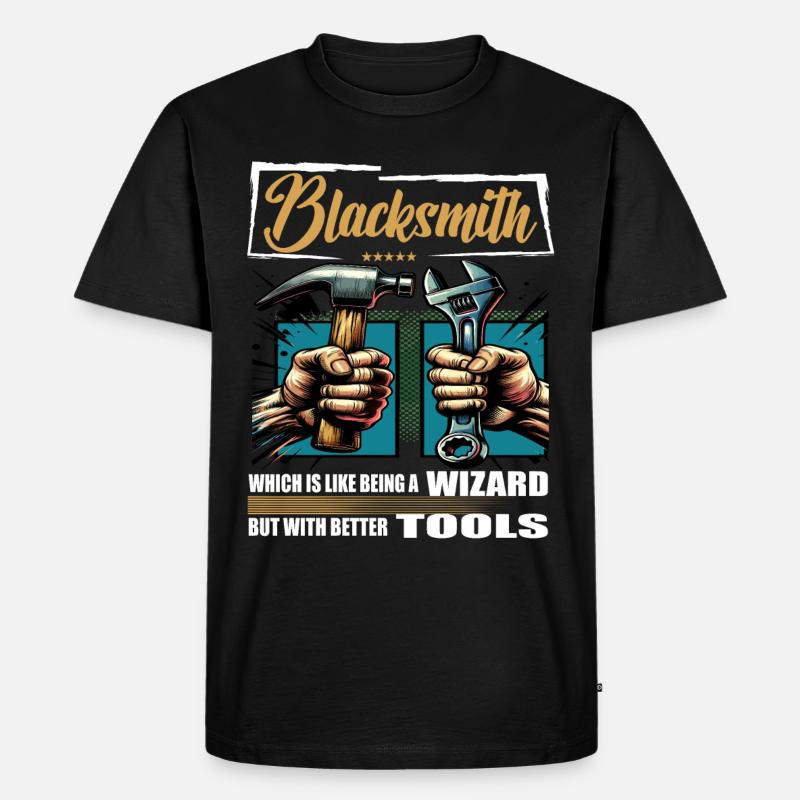 Blacksmith Beruf Spruch Arbeiter - Männer Premium Bio T-Shirt - Schwarz