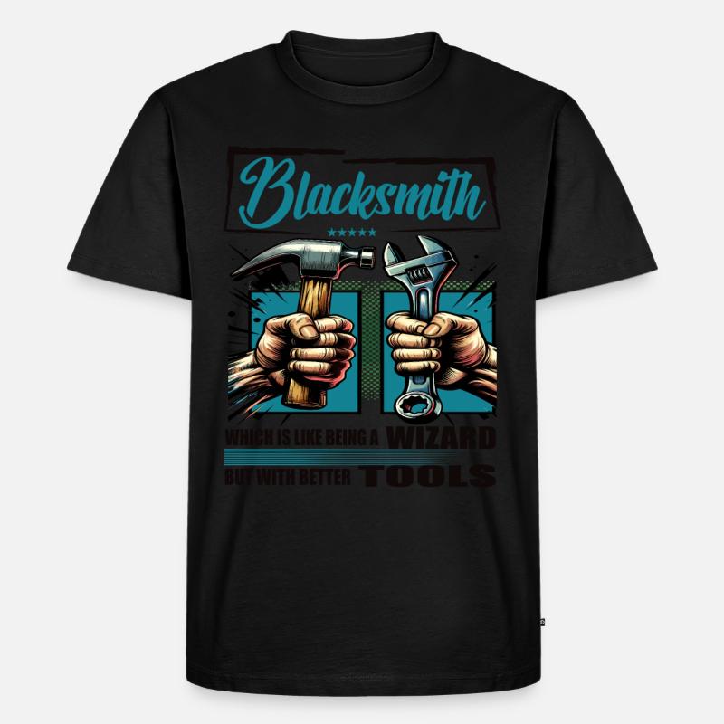 Blacksmith Beruf Spruch Arbeiter - Männer Premium Bio T-Shirt - Schwarz