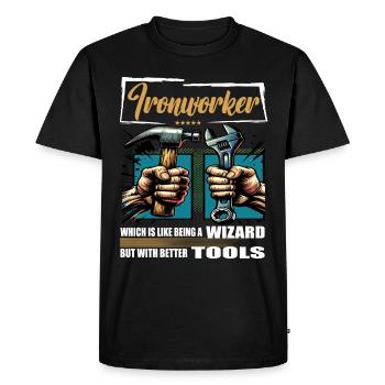 Ironworker Profession Saying Worker - Men's Premium Organic T-Shirt - black - Front - Nico (187cm)