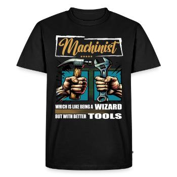 Machiniste, Profession, Dicton, Ouvrier - T-shirt Premium bio Homme - noir - Devant - Nico (187cm)
