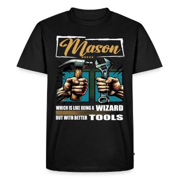 Maçon Profession Disant Ouvrier - T-shirt Premium bio Homme - noir - Devant - Nico (187cm)