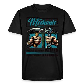 Profession de mécanicien disant ouvrier - T-shirt Premium bio Homme - noir - Devant - Nico (187cm)