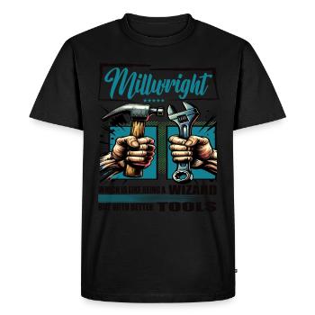 Profession de mécanicien de chantier disant ouvrier - T-shirt Premium bio Homme - noir - Devant - Nico (187cm)