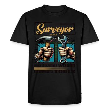 Profession d’arpenteur-géomètre disant ouvrier - T-shirt Premium bio Homme - noir - Devant - Nico (187cm)