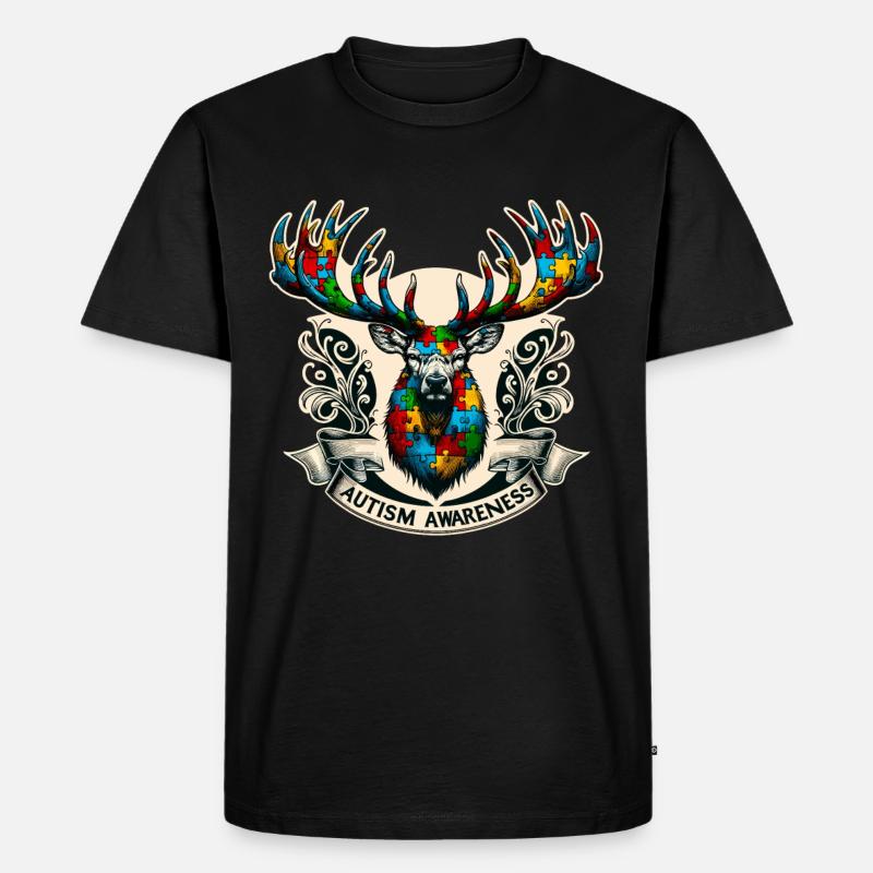 Autism Awareness puzzles piece - Männer Premium Bio T-Shirt - Schwarz