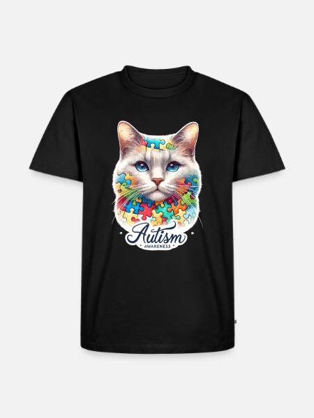 Autism Awareness puzzles piece - Men's Premium Organic T-Shirt - black