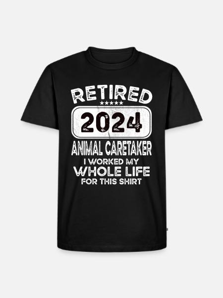 Retired Animal caretaker 2024 - Men's Premium Organic T-Shirt - black
