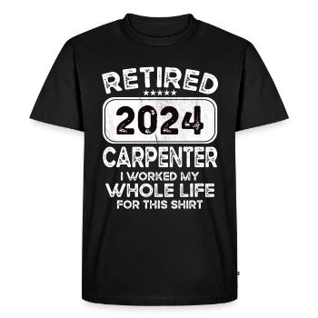 Retired Carpenter 2024 - Men's Premium Organic T-Shirt - black - Front - Nico (187cm)