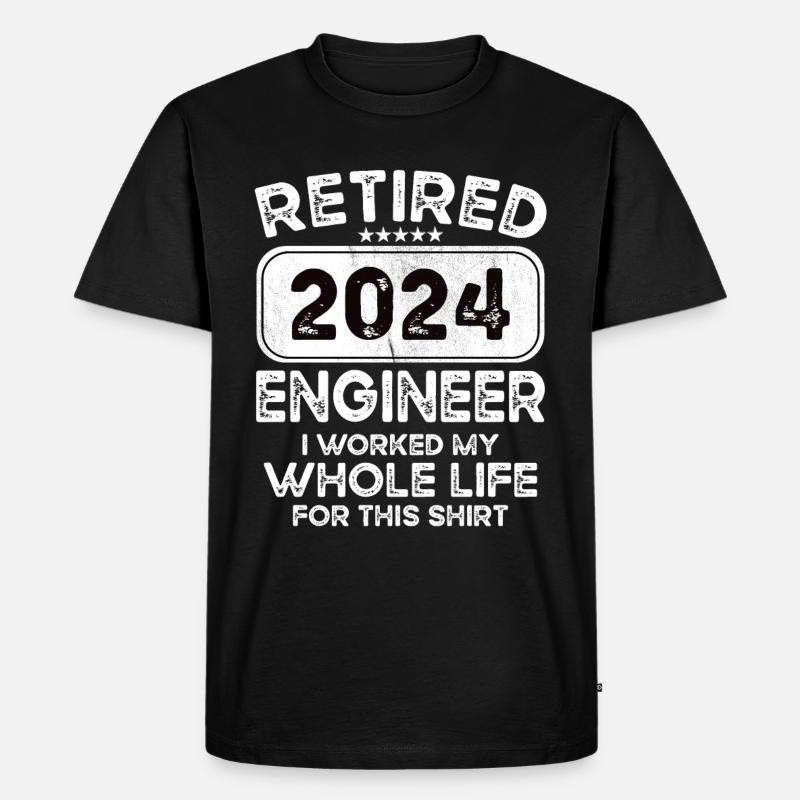 Retired Engineer 2024 - Männer Premium Bio T-Shirt - Schwarz