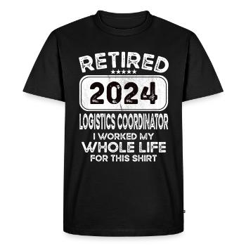 Retired Logistics coordinator 2024 - Men's Premium Organic T-Shirt - black - Front - Nico (187cm)
