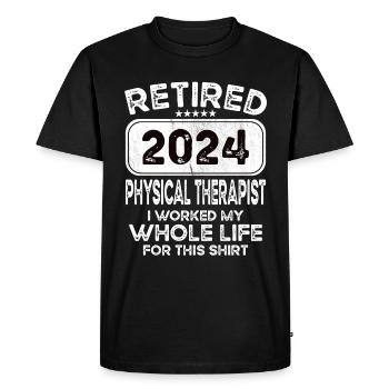 Retired Physical therapist 2024 - Men's Premium Organic T-Shirt - black - Front - Nico (187cm)