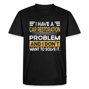 Car restoration is my hobby - Men's Premium Organic T-Shirt - black - Front - Nico (187cm)