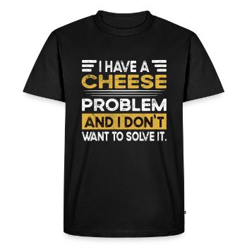 Le fromage, c’est mon hobby - T-shirt Premium bio Homme - noir - Devant - Nico (187cm)