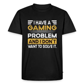 Le jeu est mon passe-temps - T-shirt Premium bio Homme - noir - Devant - Nico (187cm)