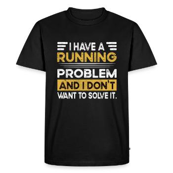 La course à pied est mon passe-temps - T-shirt Premium bio Homme - noir - Devant - Nico (187cm)