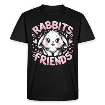 Lapin, Lapin, Animal, Animal De Compagnie, Lapins - T-shirt Premium bio Homme - noir - Devant - Nico (187cm)