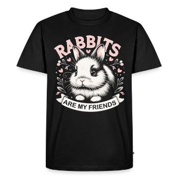 Lapin, Lapin, Animal, Animal De Compagnie, Lapins - T-shirt Premium bio Homme - noir - Devant - Nico (187cm)