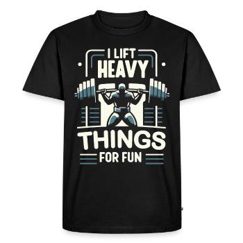 Weightlifting, Fitness, Bodybuilding, Weightlifters - Men's Premium Organic T-Shirt - black - Front - Nico (187cm)