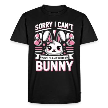 Lapin, Lapin, Animal, Animal De Compagnie, Lapins - T-shirt Premium bio Homme - noir - Devant - Nico (187cm)