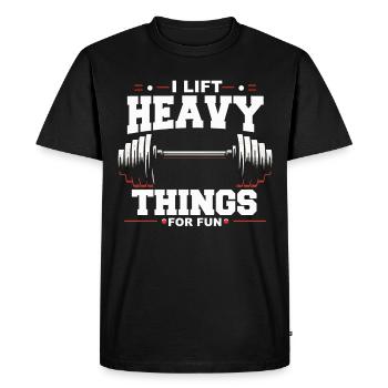 Weightlifting, Fitness, Bodybuilding, Weightlifters - Men's Premium Organic T-Shirt - black - Front - Nico (187cm)