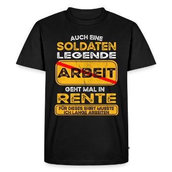Soldat lustiges Rente Pension - Männer Premium Bio T-Shirt - Schwarz - Vorne - Nico (187cm)
