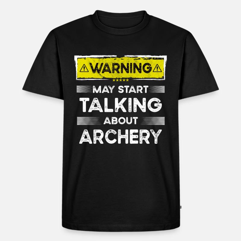 Talking about Archery funny - Männer Premium Bio T-Shirt - Schwarz