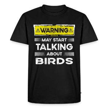 Parler d’oiseaux drôle - T-shirt Premium bio Homme - noir - Devant - Nico (187cm)