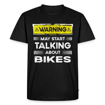 Parler de vélos drôle - T-shirt Premium bio Homme - noir - Devant - Nico (187cm)