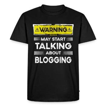 Parler de blogging drôle - T-shirt Premium bio Homme - noir - Devant - Nico (187cm)