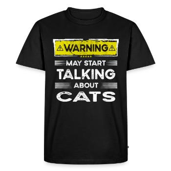 Talking about Cats funny - Men's Premium Organic T-Shirt - black - Front - Nico (187cm)