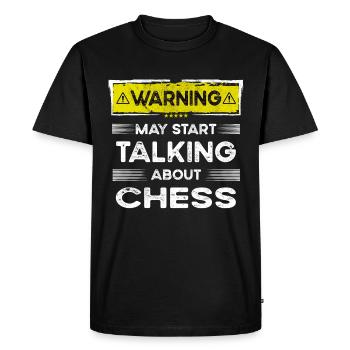 Parler d’échecs drôle - T-shirt Premium bio Homme - noir - Devant - Nico (187cm)