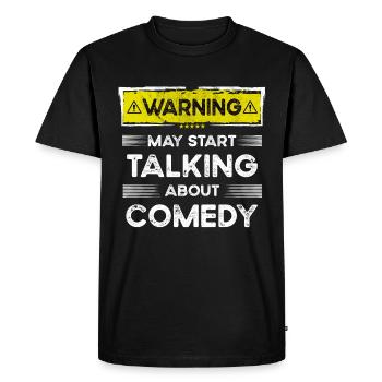 Parler de Comédie drôle - T-shirt Premium bio Homme - noir - Devant - Nico (187cm)