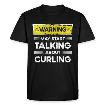 Parler de curling drôle - T-shirt Premium bio Homme - noir - Devant - Nico (187cm)