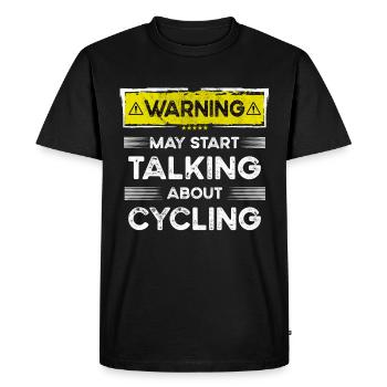 Parler de cyclisme drôle - T-shirt Premium bio Homme - noir - Devant - Nico (187cm)