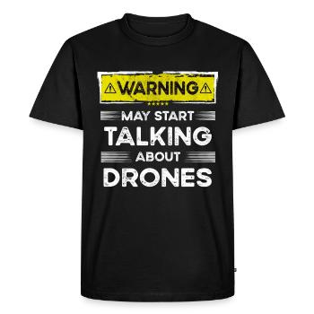 Parler de drones drôle - T-shirt Premium bio Homme - noir - Devant - Nico (187cm)